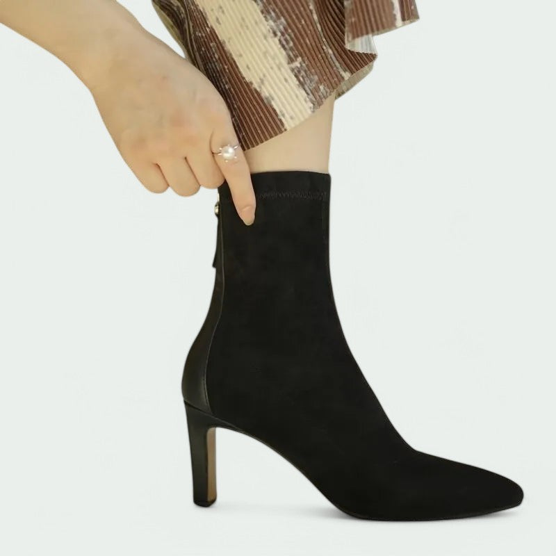 Lavinia – Elegante Wildleder-Stiletto-Stiefel mit spitz zulaufendem Design für Damen