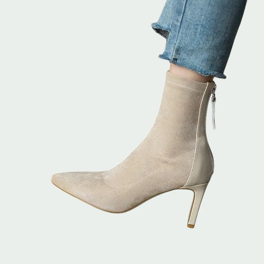 Lavinia – Elegante Wildleder-Stiletto-Stiefel mit spitz zulaufendem Design für Damen