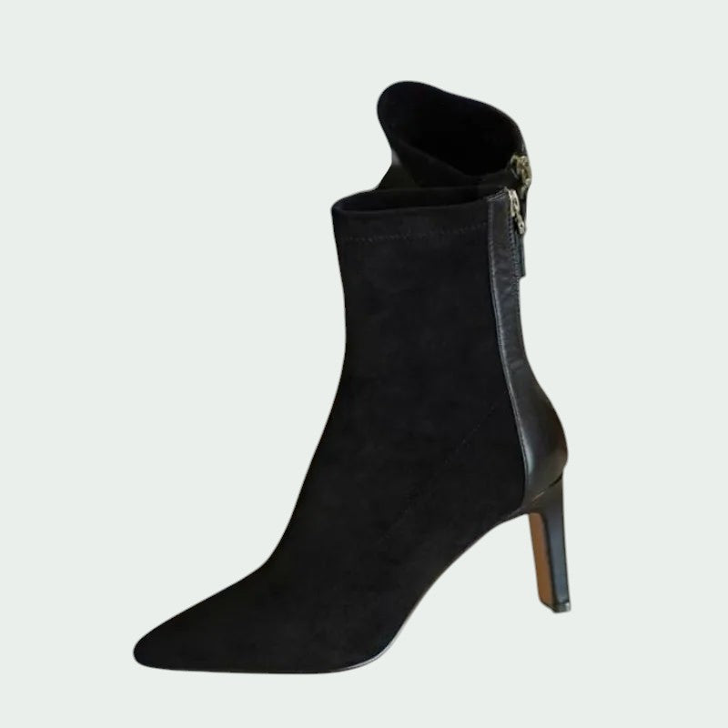 Lavinia – Elegante Wildleder-Stiletto-Stiefel mit spitz zulaufendem Design für Damen