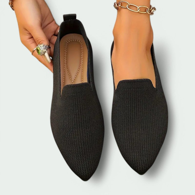 Luminara Damen Slipper: Leichtgewicht mit stilvoller Stricktextur in Schwarz