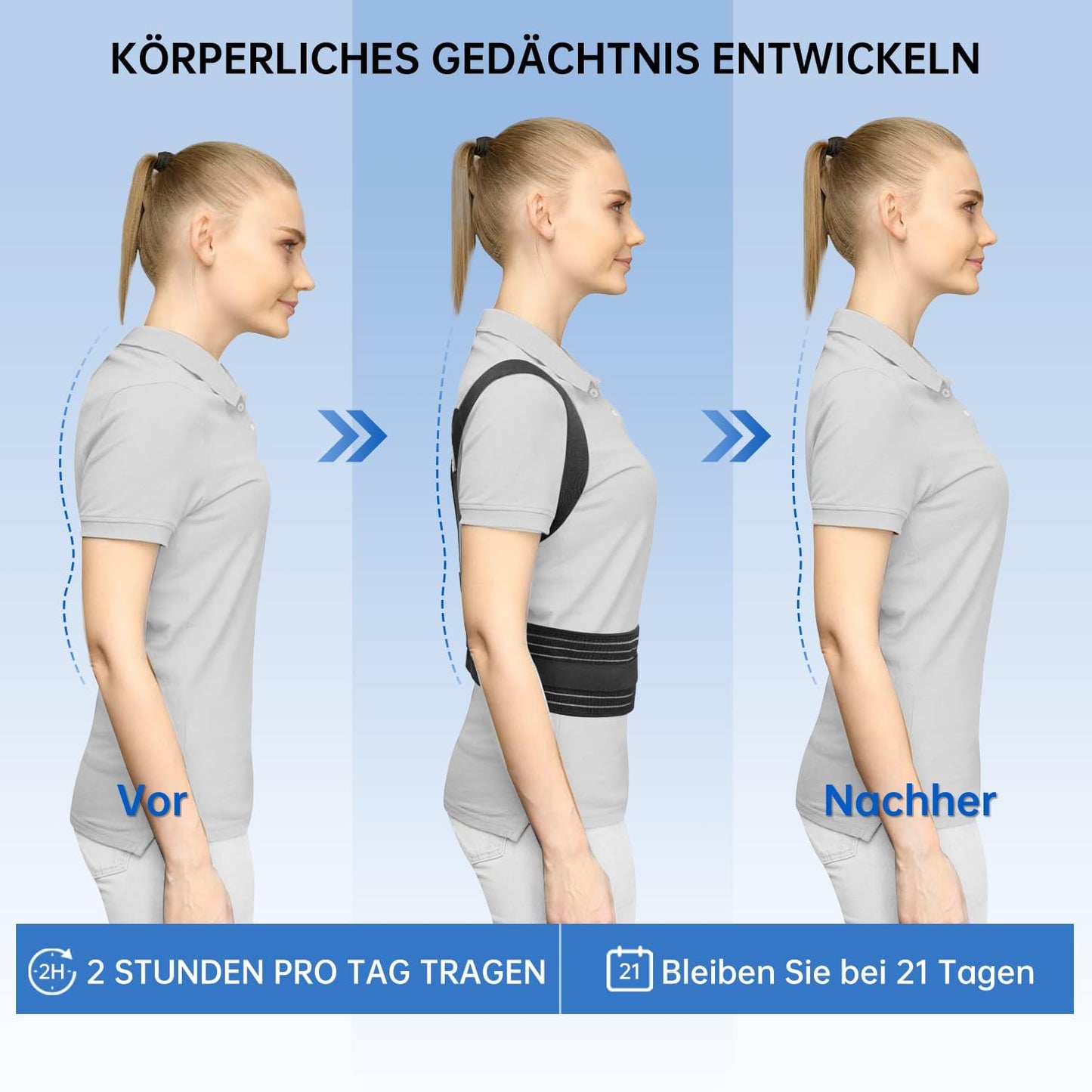 Verstellbarer Rücken Geradehalter für optimale Haltungskorrektur – Ideal für Damen und Herren
