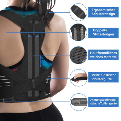 Verstellbarer Rücken Geradehalter für optimale Haltungskorrektur – Ideal für Damen und Herren