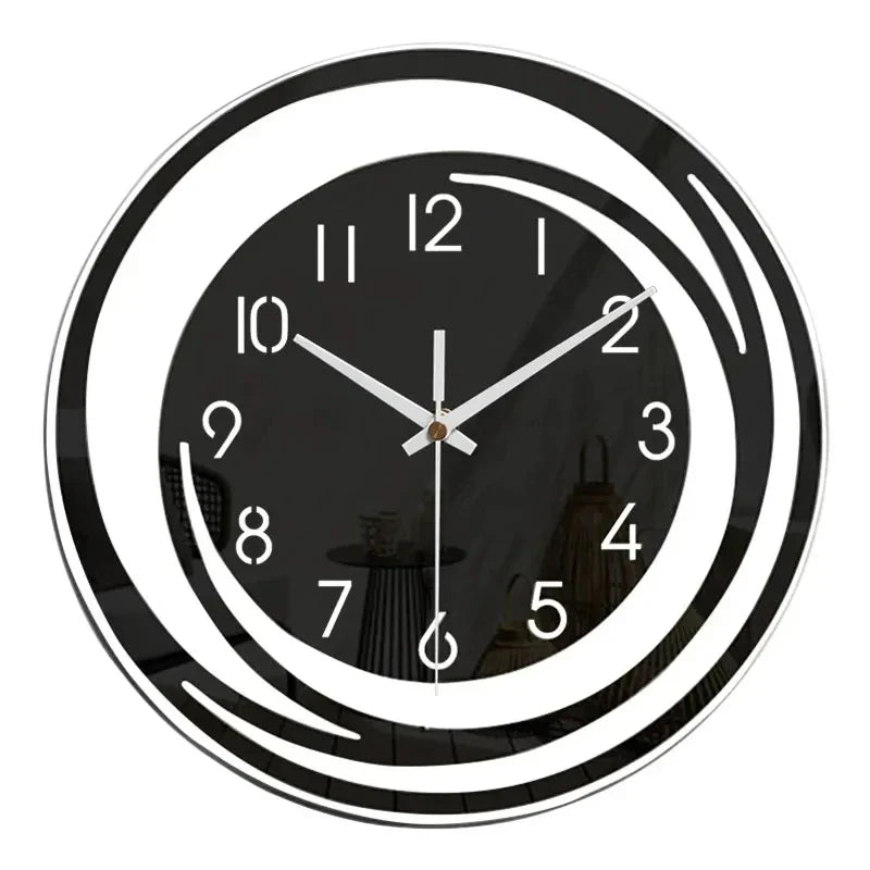 NoirTime | Moderne Schwarze Acryl Wanduhr - Skandinavisches Design für Minimalistische Wohnräume