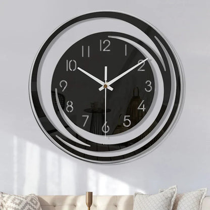 NoirTime | Moderne Schwarze Acryl Wanduhr - Skandinavisches Design für Minimalistische Wohnräume