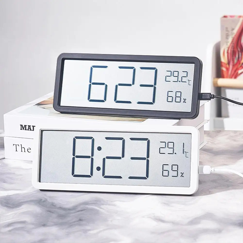 TimeVibe | Moderne Digitale Wanduhr mit LED-Display, Temperatur- und Feuchtigkeitssensor