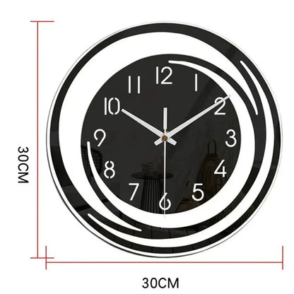NoirTime | Moderne Schwarze Acryl Wanduhr - Skandinavisches Design für Minimalistische Wohnräume