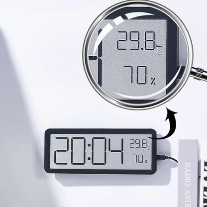 TimeVibe | Moderne Digitale Wanduhr mit LED-Display, Temperatur- und Feuchtigkeitssensor