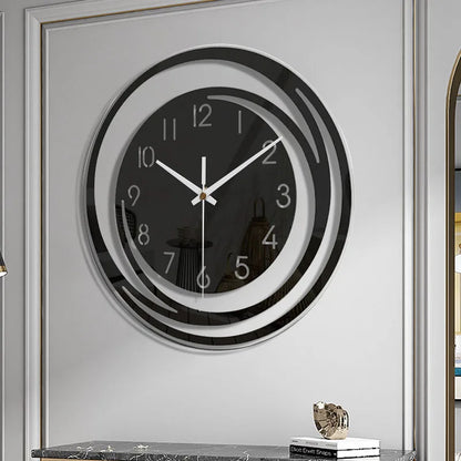 NoirTime | Moderne Schwarze Acryl Wanduhr - Skandinavisches Design für Minimalistische Wohnräume