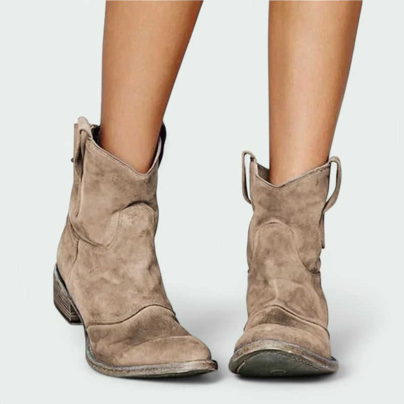 Carmine – Vintage Cowboy-Stiefeletten für Damen mit Niedrigem Absatz für den Frühling