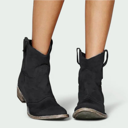 Carmine – Vintage Cowboy-Stiefeletten für Damen mit Niedrigem Absatz für den Frühling