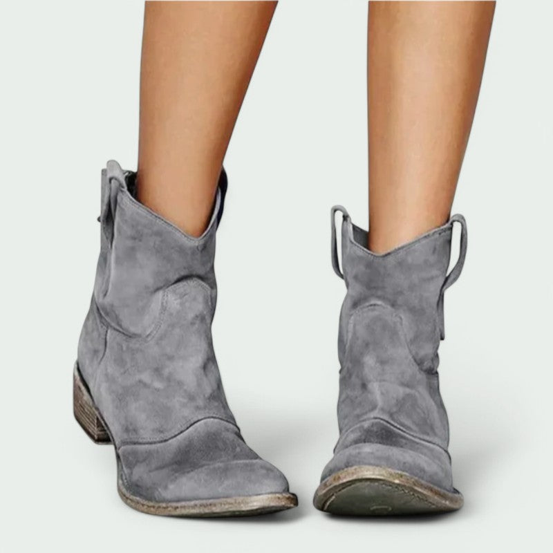 Carmine – Vintage Cowboy-Stiefeletten für Damen mit Niedrigem Absatz für den Frühling