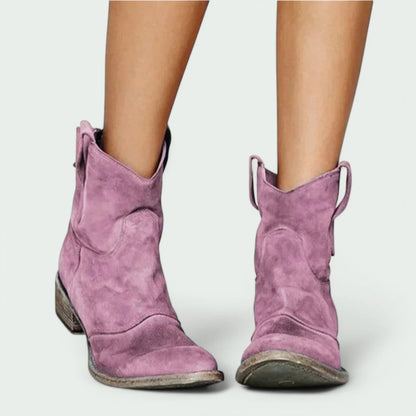 Carmine – Vintage Cowboy-Stiefeletten für Damen mit Niedrigem Absatz für den Frühling