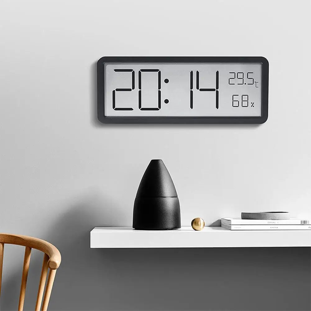 TimeVibe | Moderne Digitale Wanduhr mit LED-Display, Temperatur- und Feuchtigkeitssensor