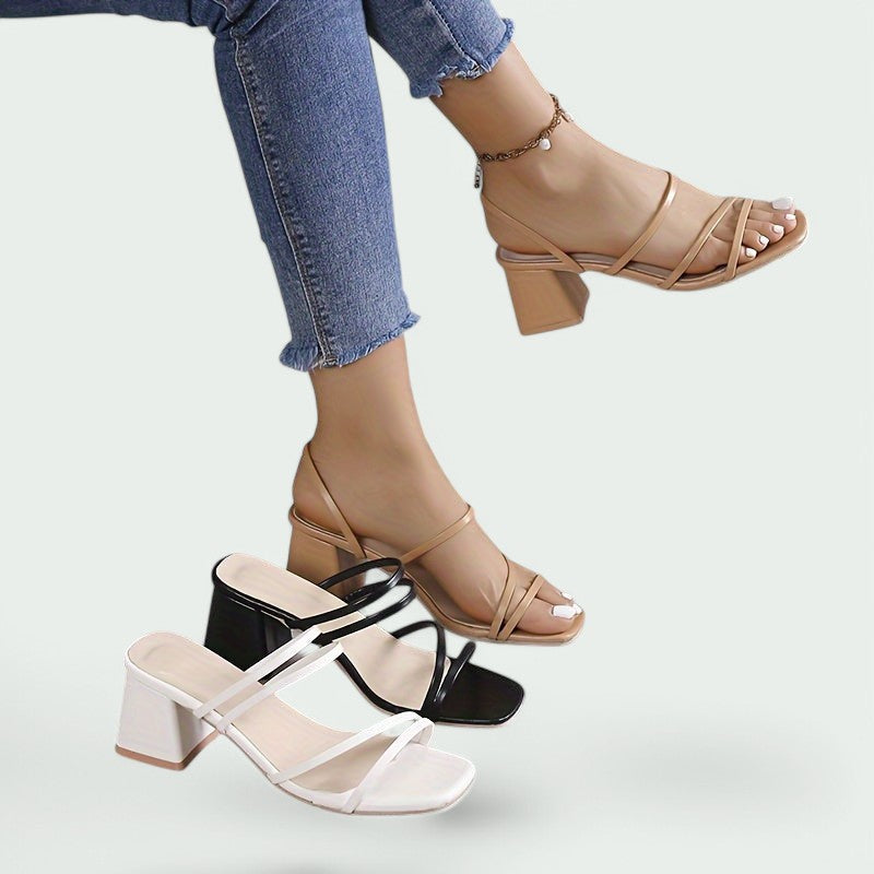 Adelyn – Bequeme Slip-On Absatzschuhe mit Quadratzehen für lässigen Stil