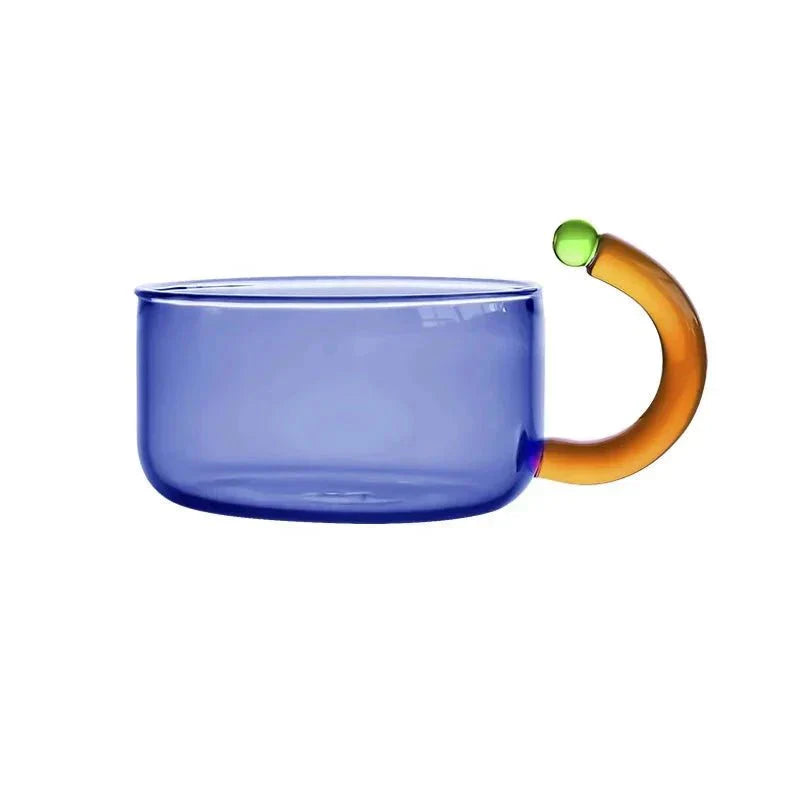 PrismBrew | Eleganter transparenter Wasserkocher und Tassen - Stilvolles Brühen in kontrastierenden Farben