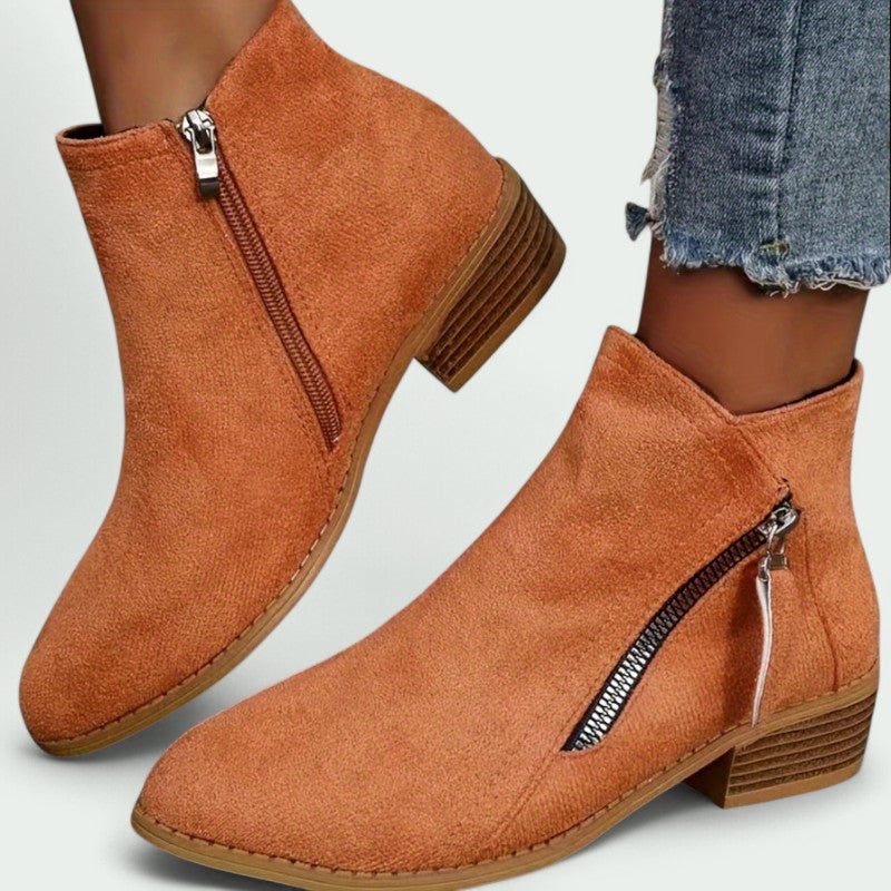 Elina – Stilvolle Niedrige Absatz Stiefeletten für Lässige Eleganz