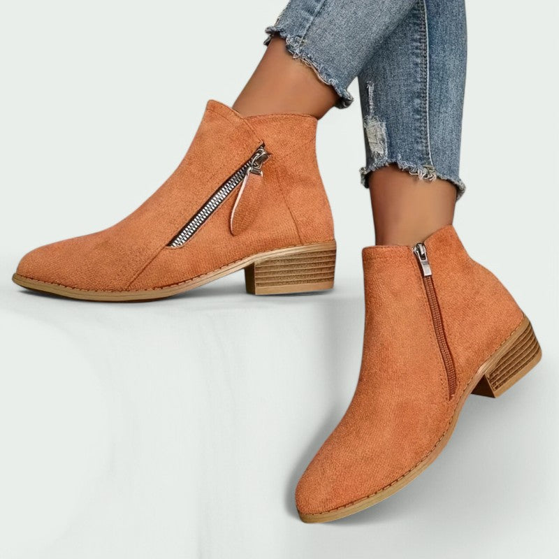 Elina – Stilvolle Niedrige Absatz Stiefeletten für Lässige Eleganz