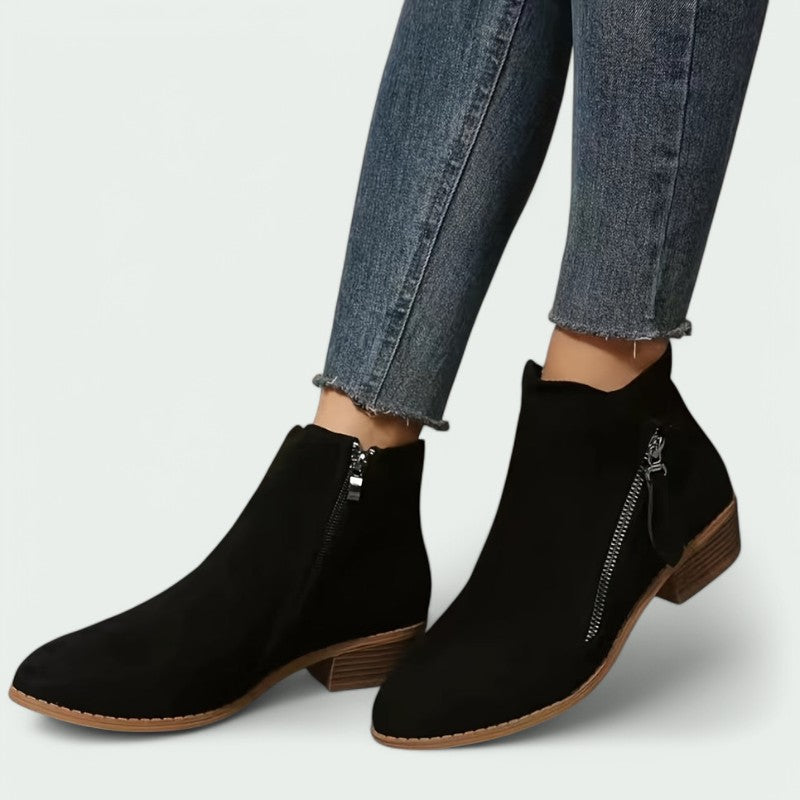 Elina – Stilvolle Niedrige Absatz Stiefeletten für Lässige Eleganz
