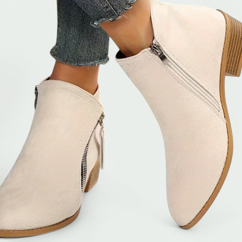 Elina – Stilvolle Niedrige Absatz Stiefeletten für Lässige Eleganz