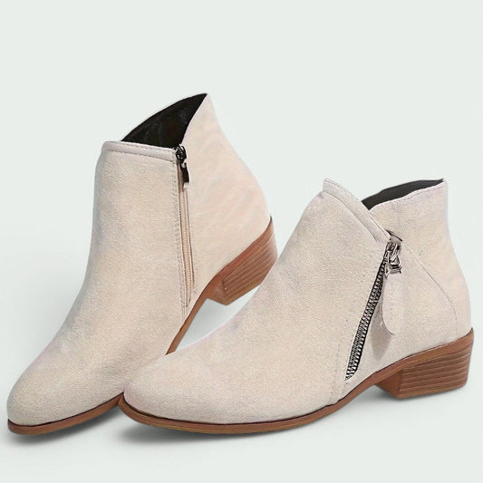 Elina – Stilvolle Niedrige Absatz Stiefeletten für Lässige Eleganz