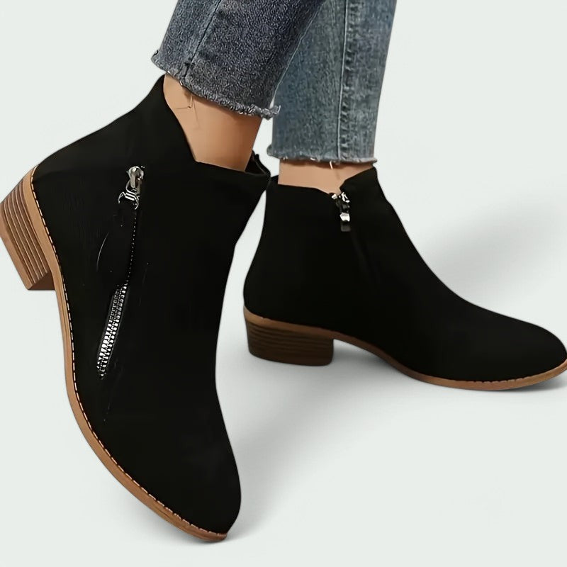 Elina – Stilvolle Niedrige Absatz Stiefeletten für Lässige Eleganz