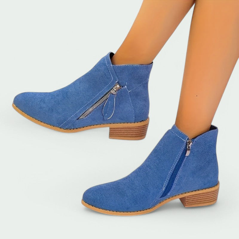 Elina – Stilvolle Niedrige Absatz Stiefeletten für Lässige Eleganz