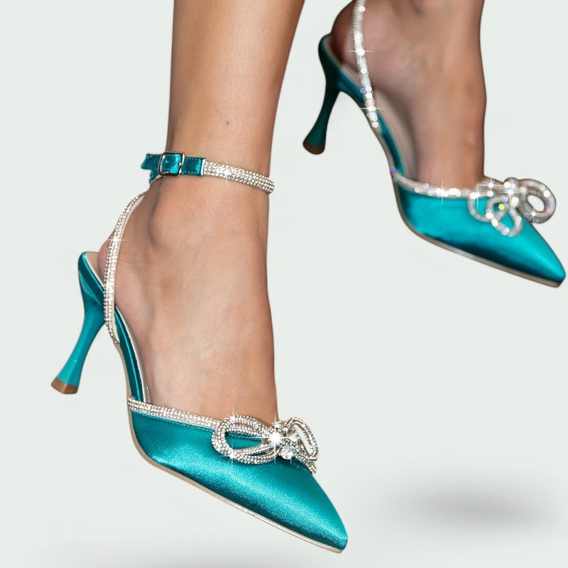 Lina – Elegante High Heels mit Funkelnden Knöchelriemen für Damen