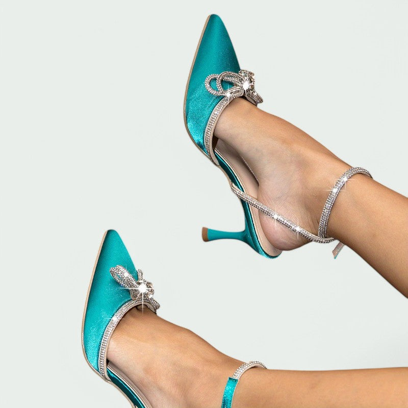 Lina – Elegante High Heels mit Funkelnden Knöchelriemen für Damen