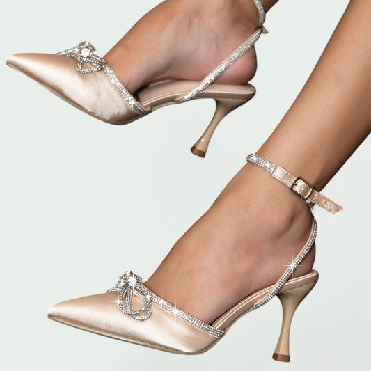 Lina – Elegante High Heels mit Funkelnden Knöchelriemen für Damen