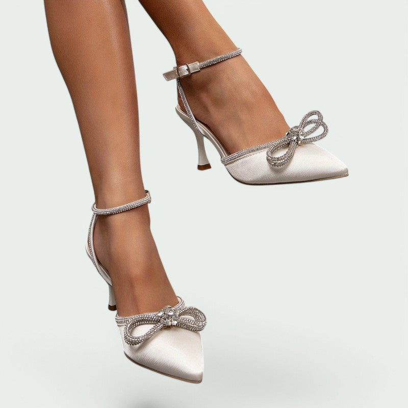 Lina – Elegante High Heels mit Funkelnden Knöchelriemen für Damen