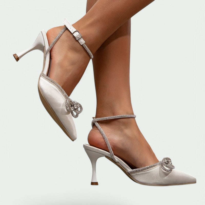 Lina – Elegante High Heels mit Funkelnden Knöchelriemen für Damen