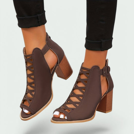 Livia – Stilvolle Kunstleder Stiefeletten mit Komfortablem Chunky Absatz für Damen