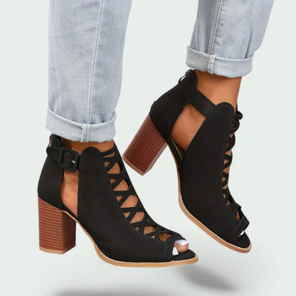 Livia – Stilvolle Kunstleder Stiefeletten mit Komfortablem Chunky Absatz für Damen
