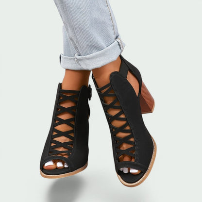 Livia – Stilvolle Kunstleder Stiefeletten mit Komfortablem Chunky Absatz für Damen