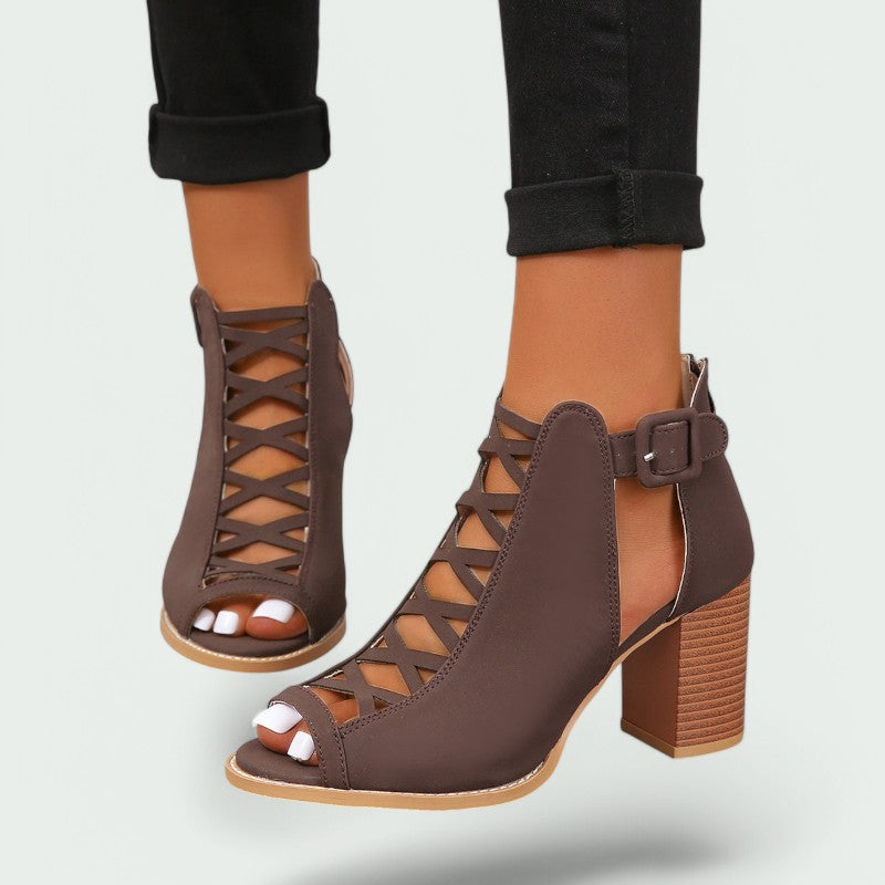 Livia – Stilvolle Kunstleder Stiefeletten mit Komfortablem Chunky Absatz für Damen