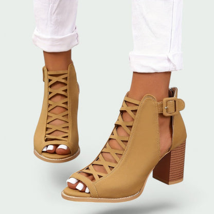 Livia – Stilvolle Kunstleder Stiefeletten mit Komfortablem Chunky Absatz für Damen
