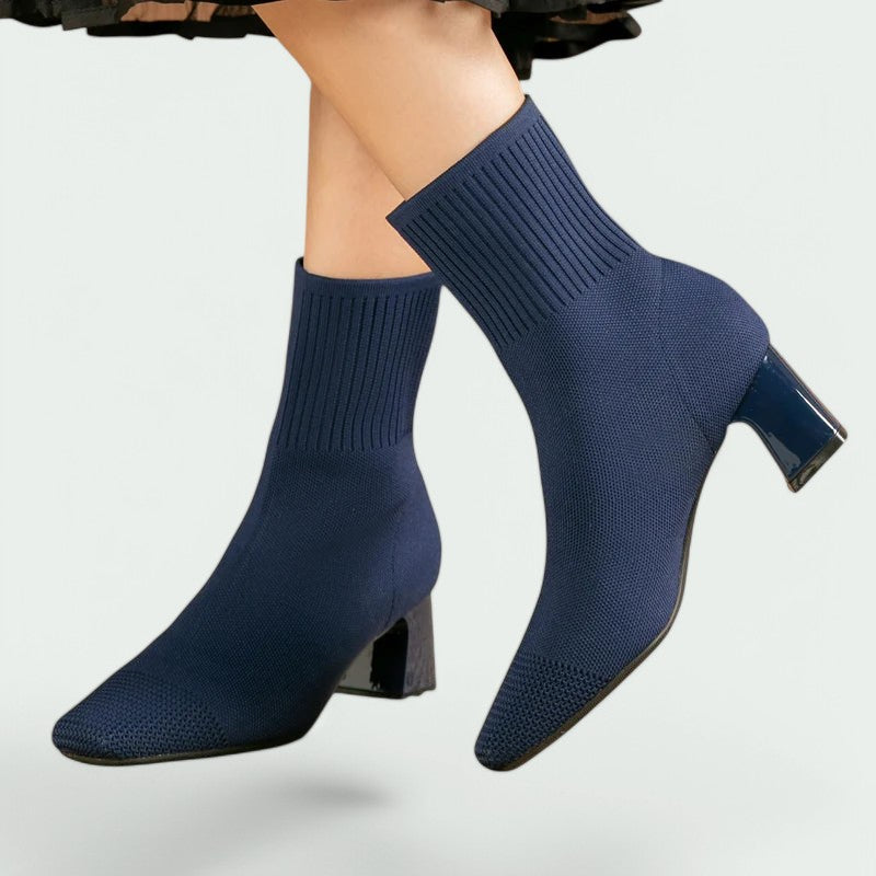 Rosie – Stilvolle Stricksocken-Stiefel mit elegantem Absatz für Damen