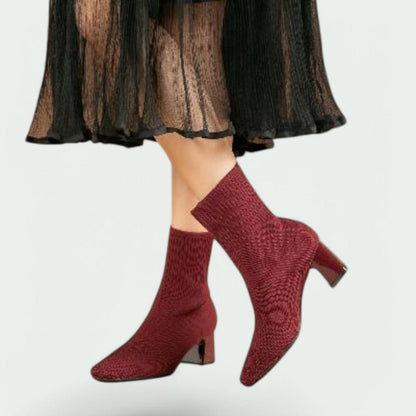 Rosie – Stilvolle Stricksocken-Stiefel mit elegantem Absatz für Damen