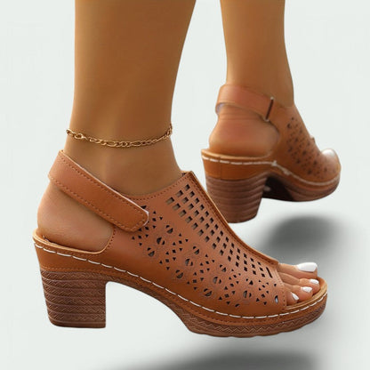 Samantha – Elegante Sandalen mit Offener Spitze und Hohem Absatz für Damen