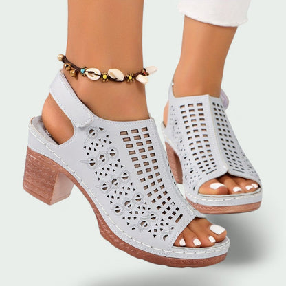 Samantha – Elegante Sandalen mit Offener Spitze und Hohem Absatz für Damen