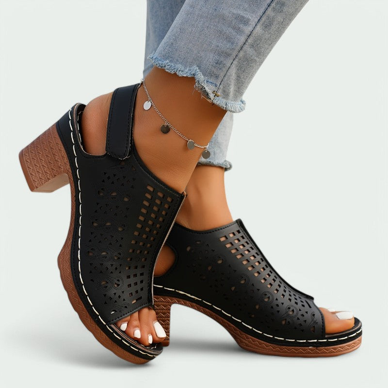 Samantha – Elegante Sandalen mit Offener Spitze und Hohem Absatz für Damen