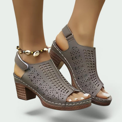 Samantha – Elegante Sandalen mit Offener Spitze und Hohem Absatz für Damen