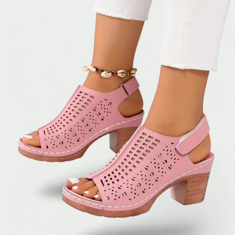 Samantha – Elegante Sandalen mit Offener Spitze und Hohem Absatz für Damen