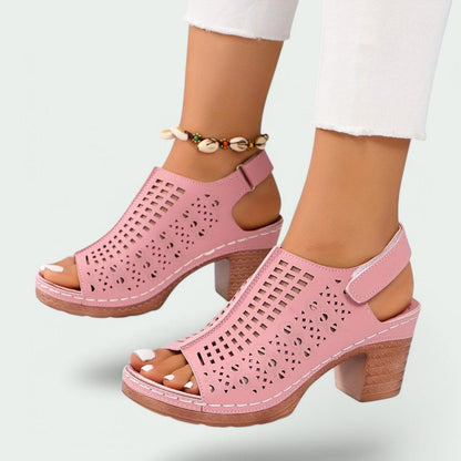 Samantha – Elegante Sandalen mit Offener Spitze und Hohem Absatz für Damen