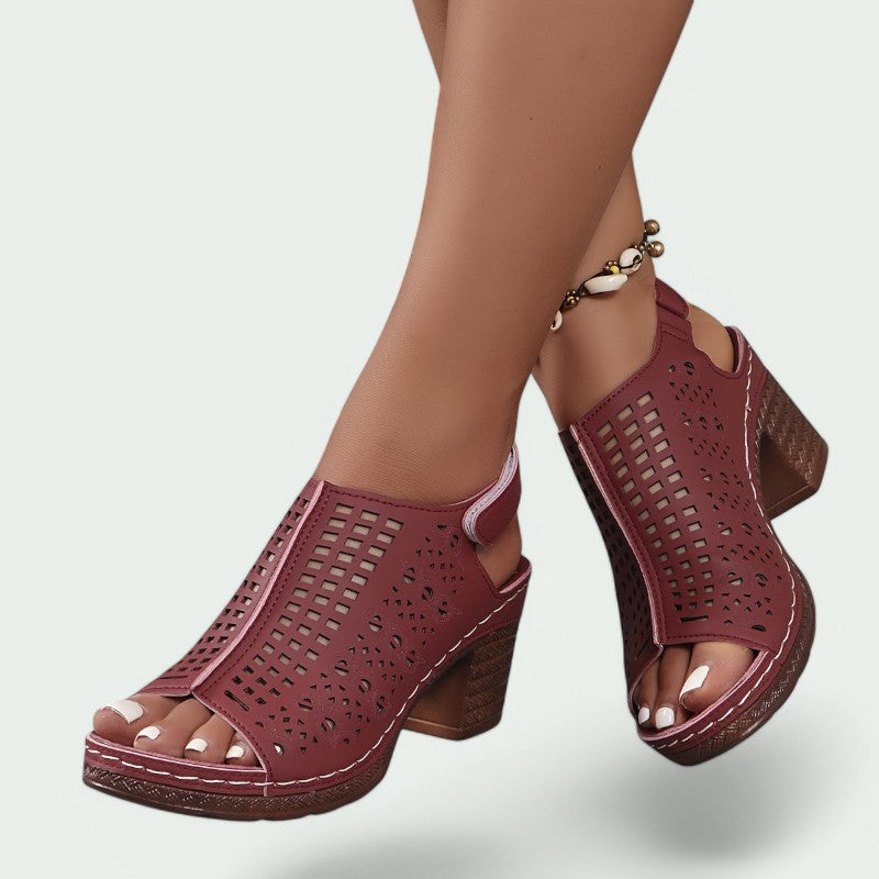 Samantha – Elegante Sandalen mit Offener Spitze und Hohem Absatz für Damen