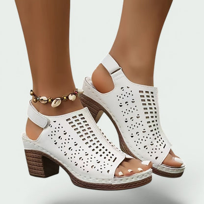Samantha – Elegante Sandalen mit Offener Spitze und Hohem Absatz für Damen