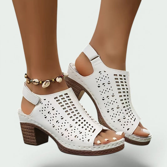 Samantha – Elegante Sandalen mit Offener Spitze und Hohem Absatz für Damen