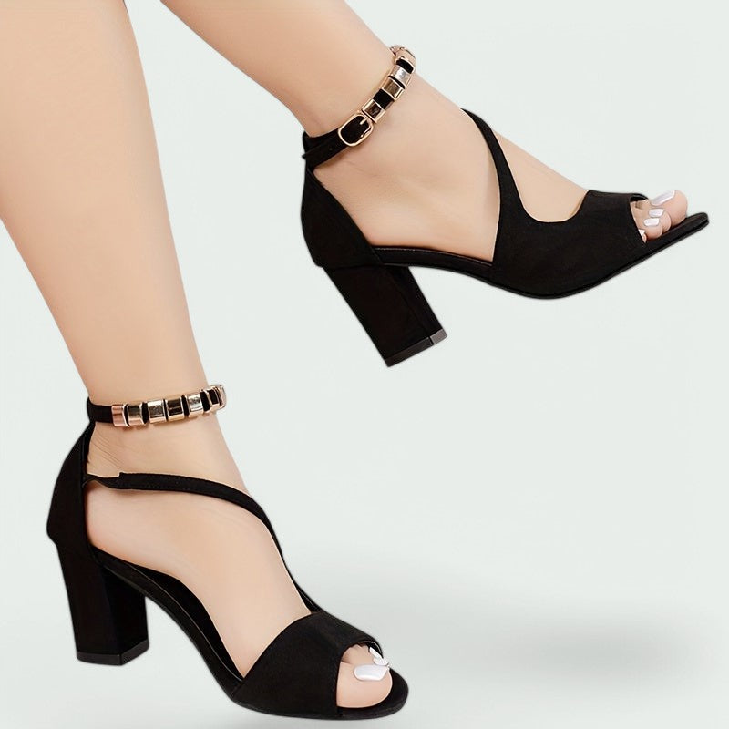 Sienna – Stilvolle Absatzsandalen mit Knöchelriemchen und Offenen Zehen
