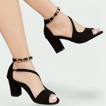 Sienna – Stilvolle Absatzsandalen mit Knöchelriemchen und Offenen Zehen