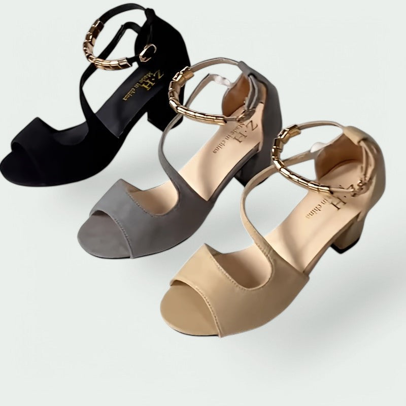 Sienna – Stilvolle Absatzsandalen mit Knöchelriemchen und Offenen Zehen